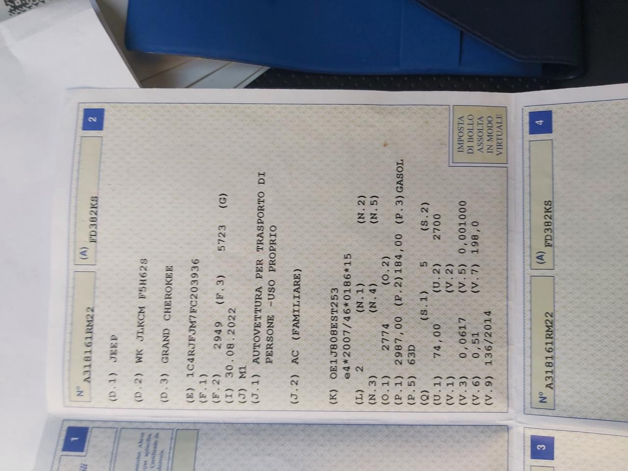 Jeep Grand Cherokee 3.0 V6 CRD 250 CV MJT II Summit Platinum Ed.