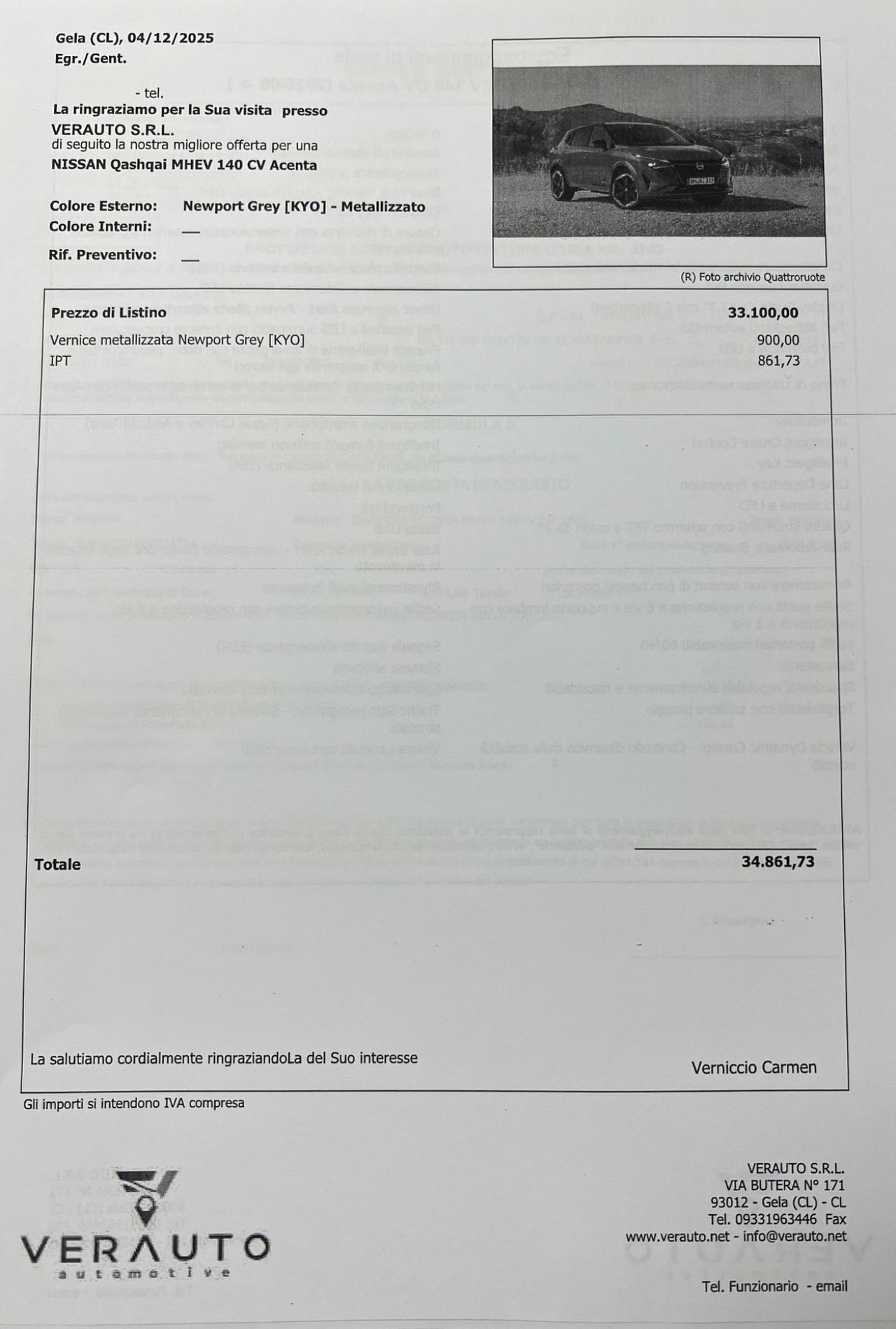 Nissan Qashqai 1.3 mhev Acenta 2wd 140cv SUPER OFFERTA T-STOCK