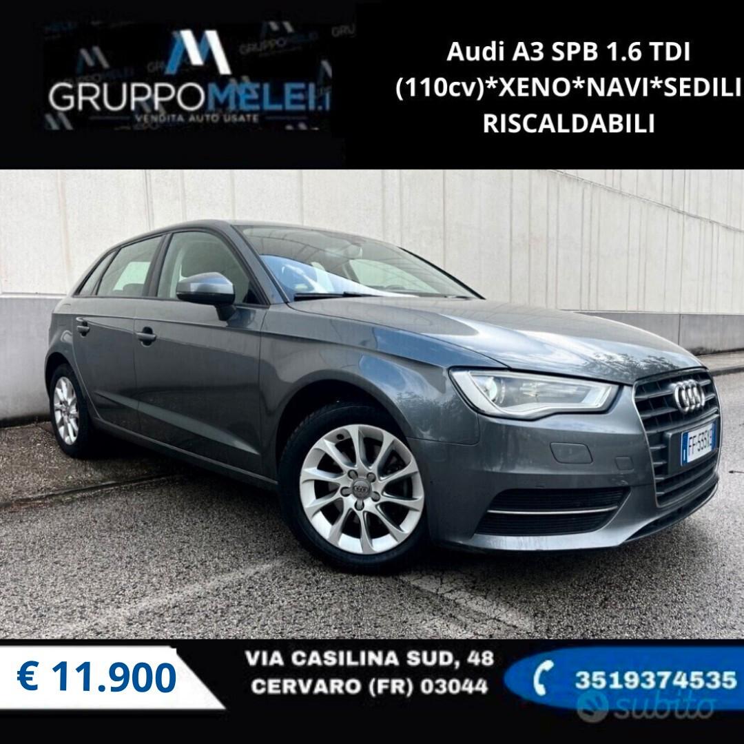 Audi A3 SPB 1.6 TDI (110cv)*XENO*NAVI*SEDILI RISCALDABILI