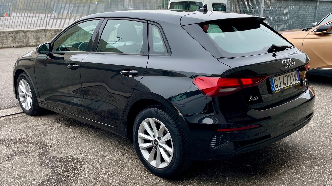AUDI A3 SPORTBACK 2.0 TDI 30 116 CV - FULL LED, VIRTUAL COCKPIT, NEOPATENTATI