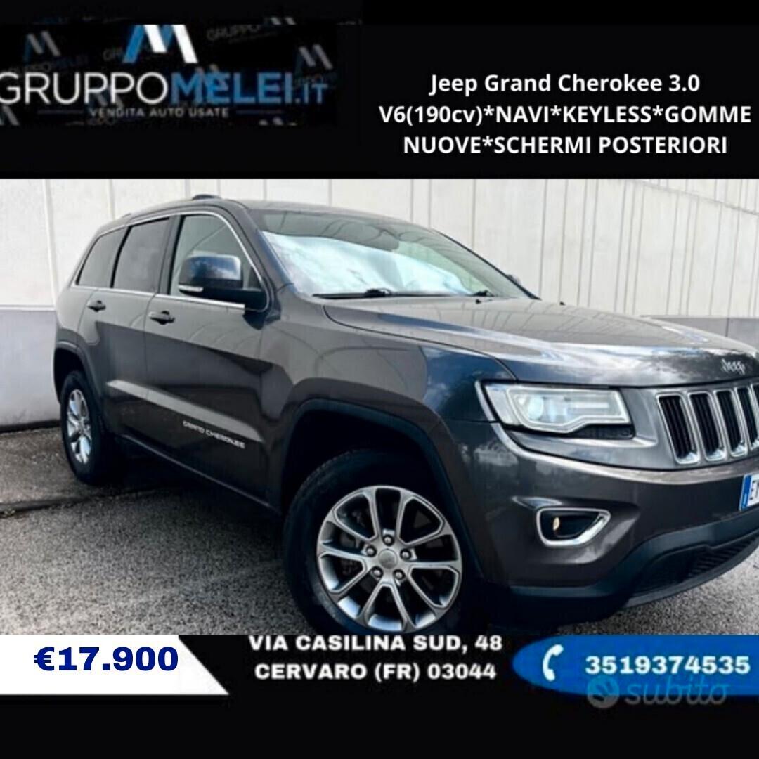 Jeep Grand Cherokee 3.0 V6(190cv)*NAVI*KEYLESS*GOMME NUOVE*SCHERMI POSTERIORI