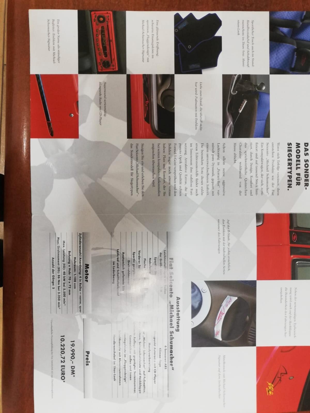 Fiat Seicento 1.1i cat Sporting Michael Schumacher