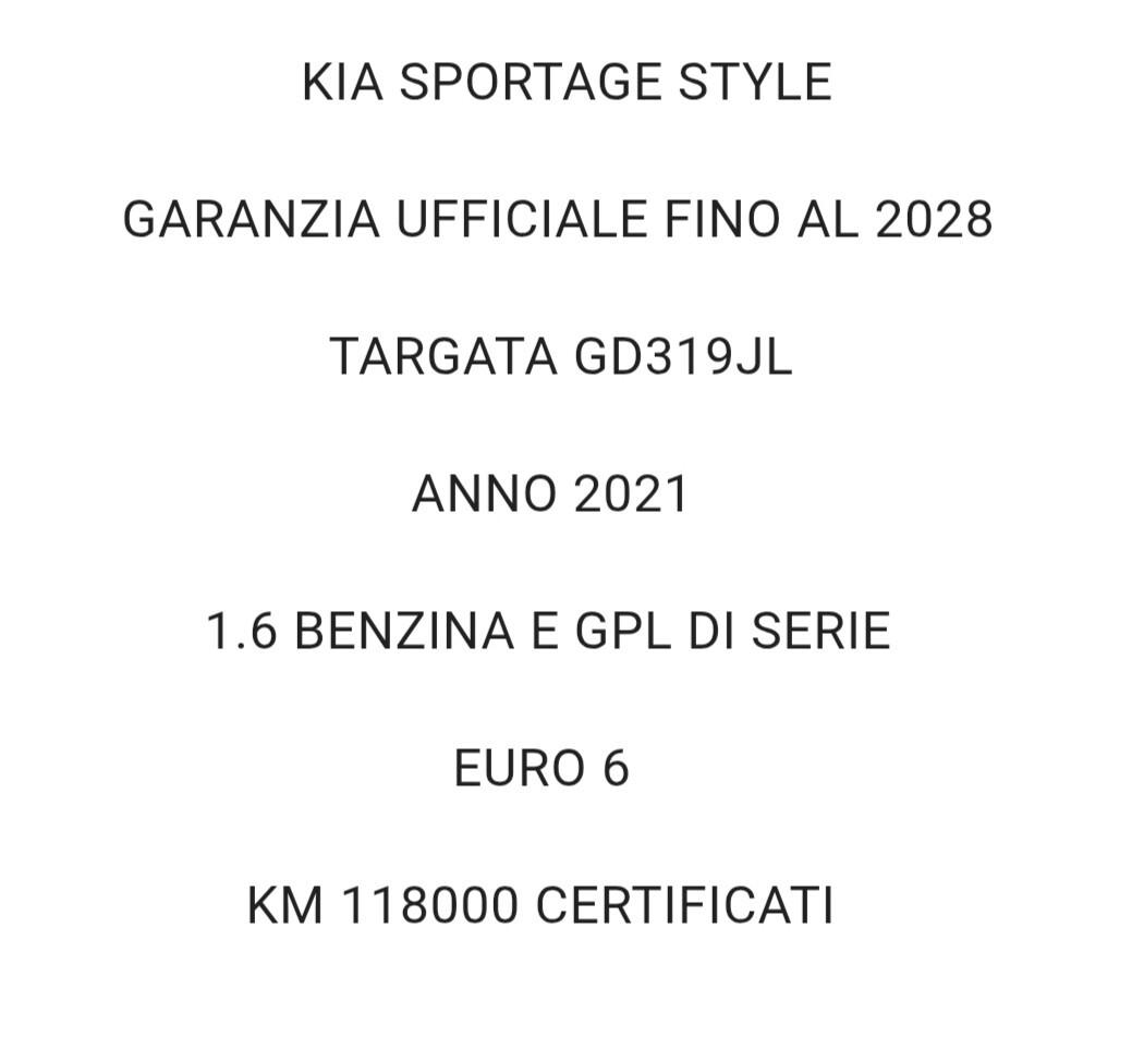Kia Sportage 1.6 BENZINA E GPL DI SERIE