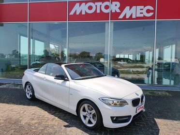 BMW 220 d 190cv Cabrio Sport Automatica, Pelle rossa, Navi