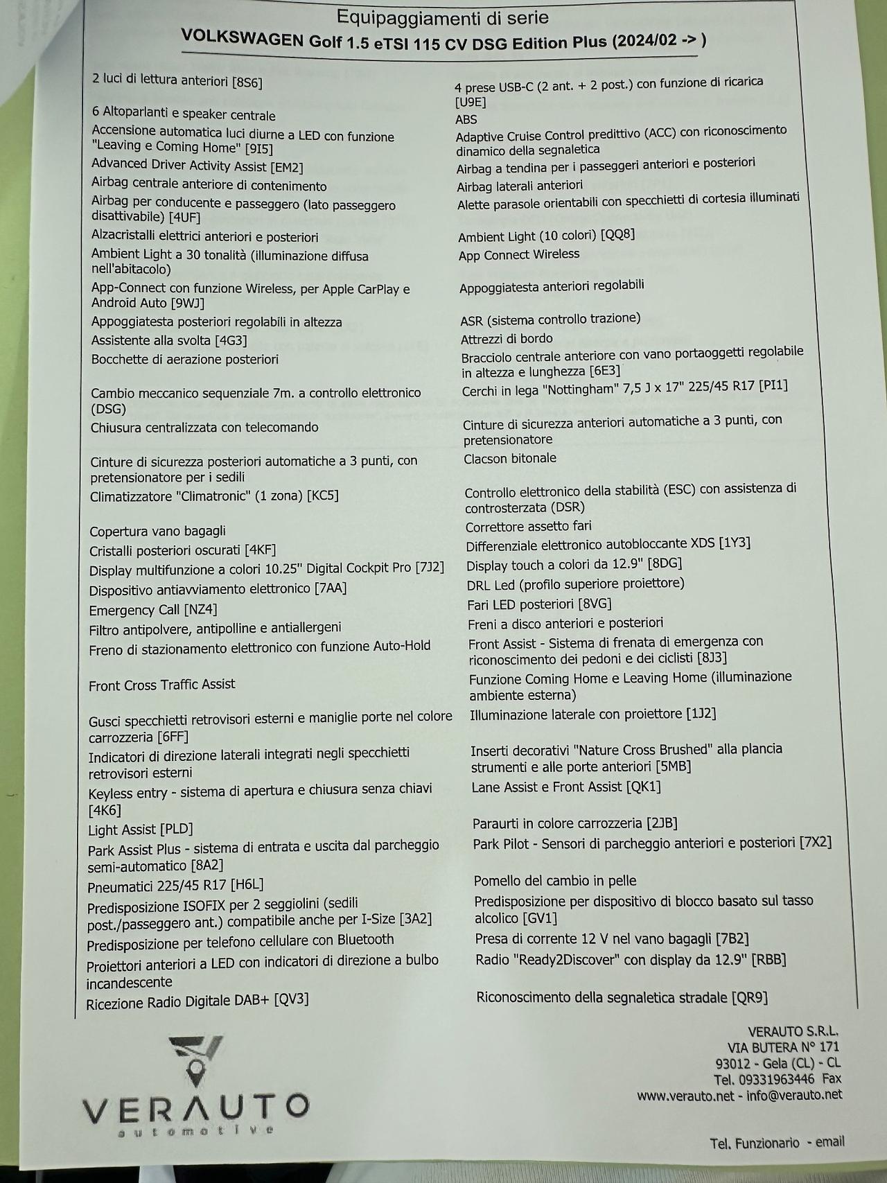 Volkswagen Golf Edition Plus dsg possibilità noleggio noscoring