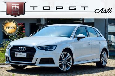 AUDI A3 SPORTBACK 30 1.6 TDI S-LINE EDITION 116cv S-TRONIC, EURO 6D, UFF ITALIANA, FULL LED, NAVI, SUBWOOFER, PERMUTE