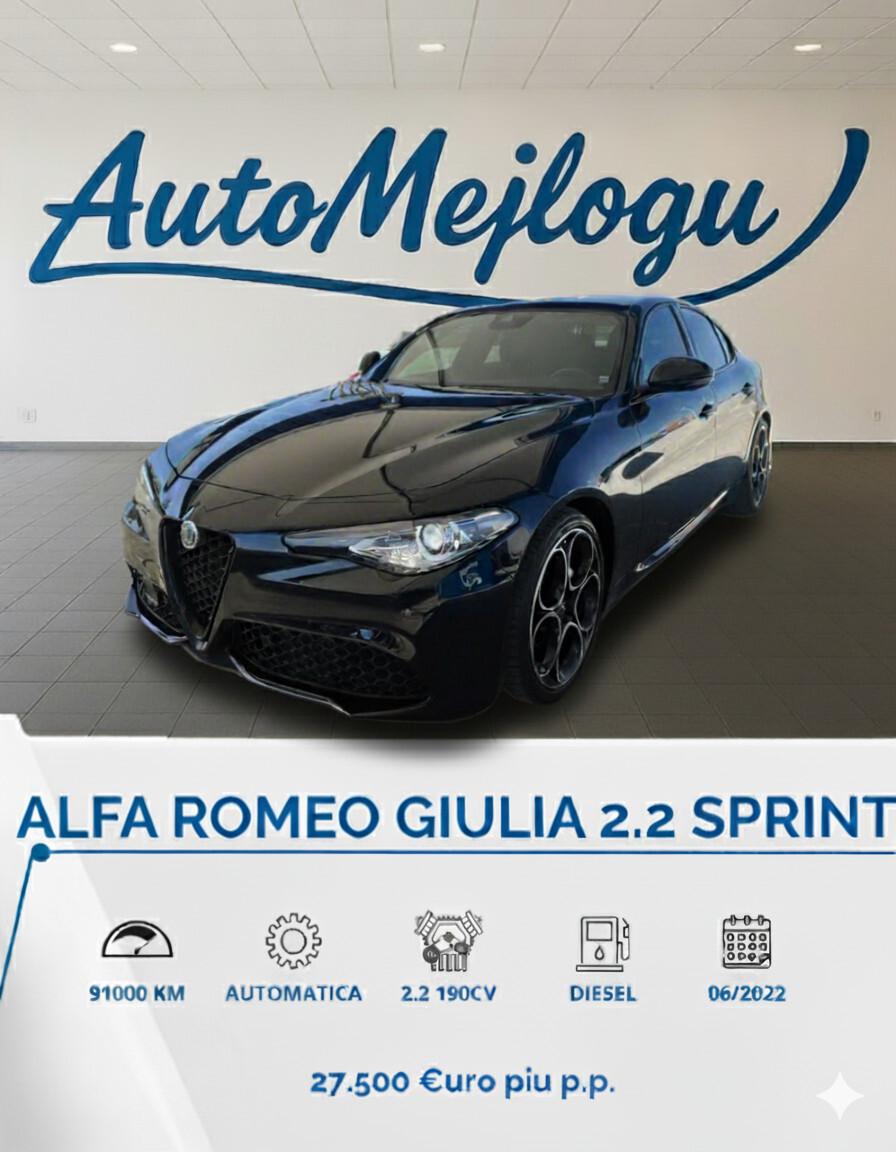 Alfa Romeo Giulia 2.2 Turbodiesel 190 CV AT8 Sprint