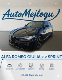 Alfa Romeo Giulia 2.2 Turbodiesel 190 CV AT8 Sprint