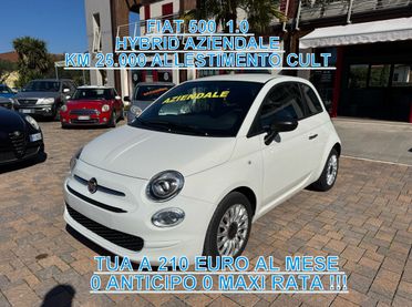 Fiat 500 1.0 Hybrid Cult PREZZO PROMO 12.990,00 TUA A 210,00 EURO AL MESE 0 ANTICIPO 0 MAXIRATA