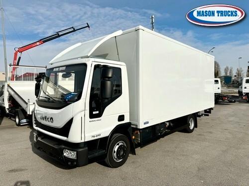 IVECO EUROCARGO 75-210 P, furgonato con sponda, 2021, km 57.000