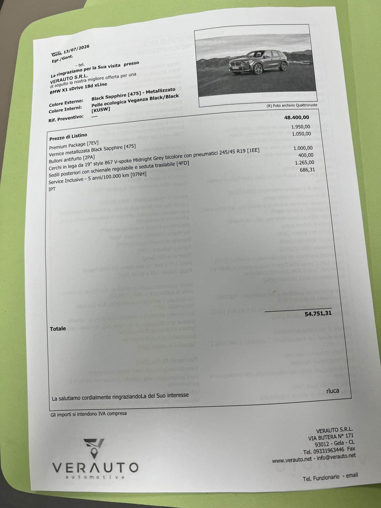 Bmw X1 sDrive 18d xLine - possibilità noleggio no scoring