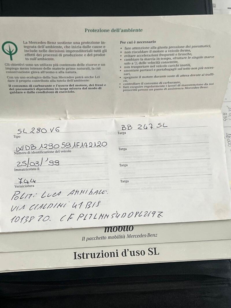 MERCEDES Classe SL (R129) SL 280 V6 cat Eleg...