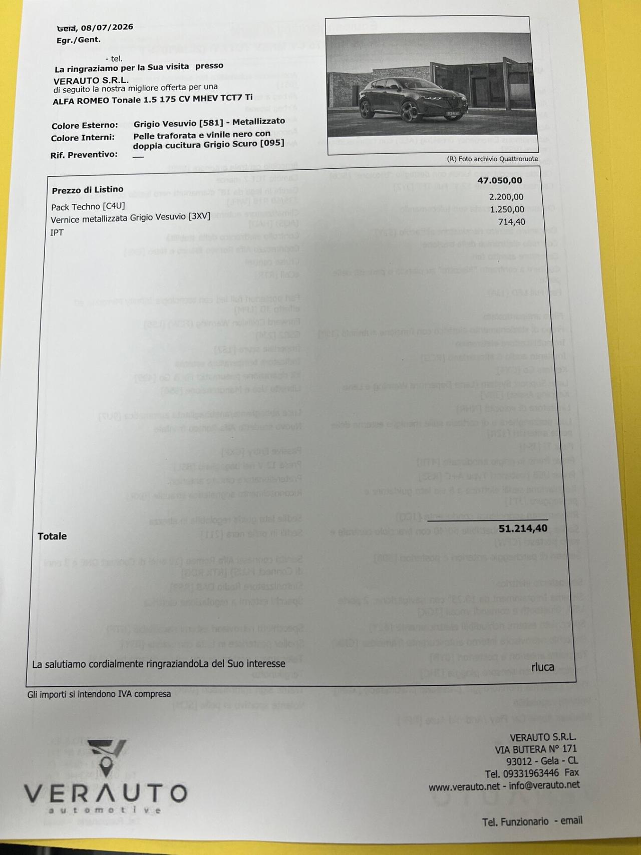 Alfa Romeo Tonale 1.5 175 CV MHEV TCT7 Ti - SUPER OFFERTA T-STOCK
