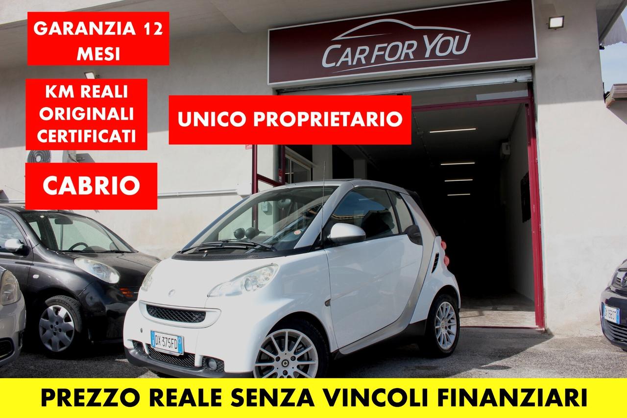smart forTwo *PREZZO REALE* 1.0 CABRIO 71cv UNICO PROPRIETARIO KM REALI CERTIFICATI GARANZIA 12 MESI