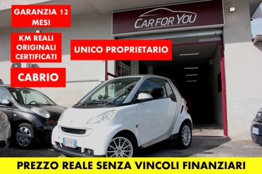 smart forTwo *PREZZO REALE* 1.0 CABRIO 71cv UNICO PROPRIETARIO KM REALI CERTIFICATI GARANZIA 12 MESI