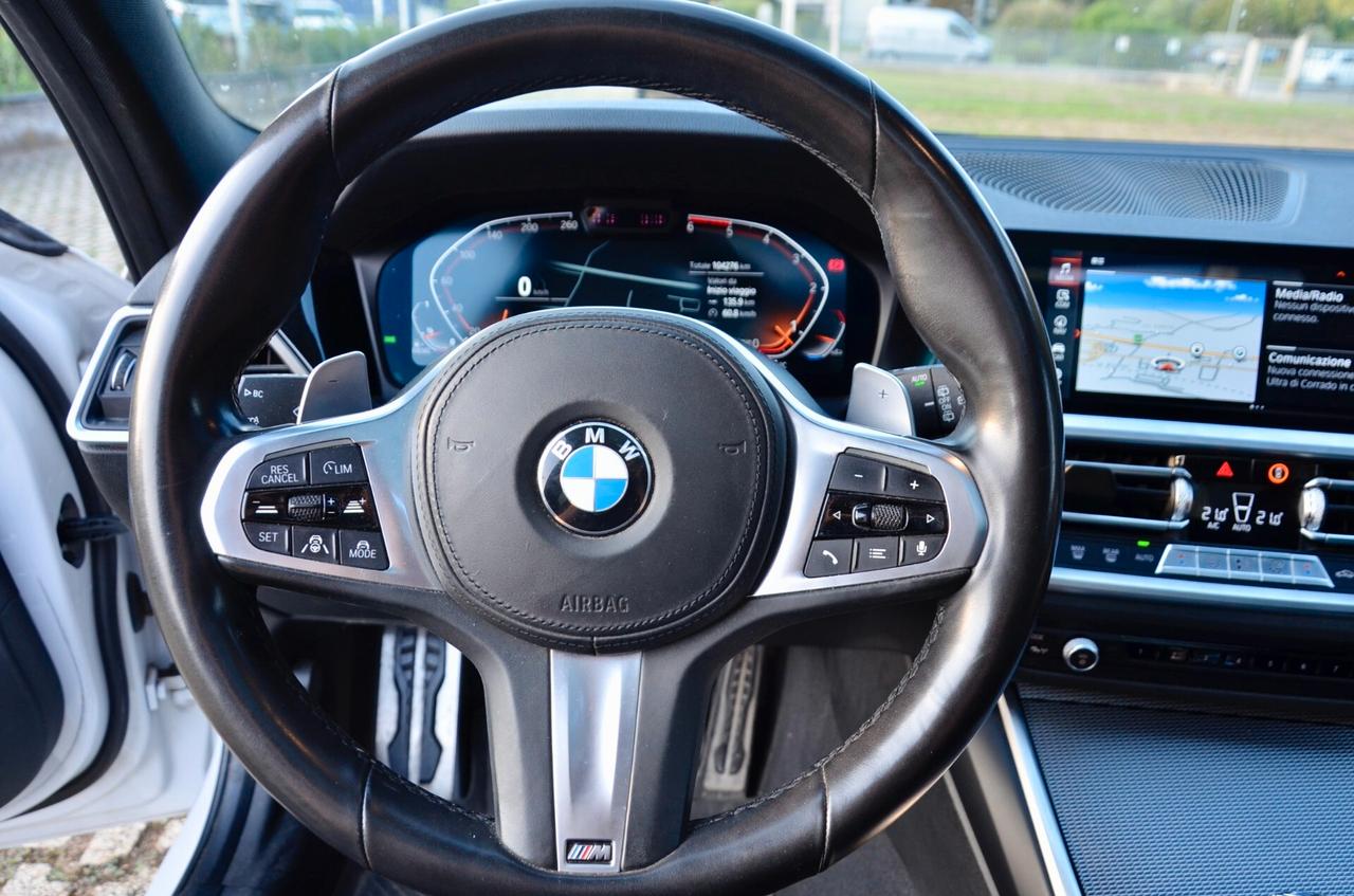BMW 330d TOURING XDRIVE MSPORT 265cv AUTO, UFF ITALIANA, SERVICE BMW, EURO 6D, TETTO, HARMAN & KARDON, MBRAKES, 19″, RETRO 360°, PERMUTE
