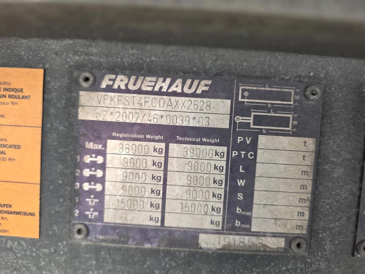 SEMIRIMORCHIO FRUEHAUF 2014 (FRC 3 ANNI)
