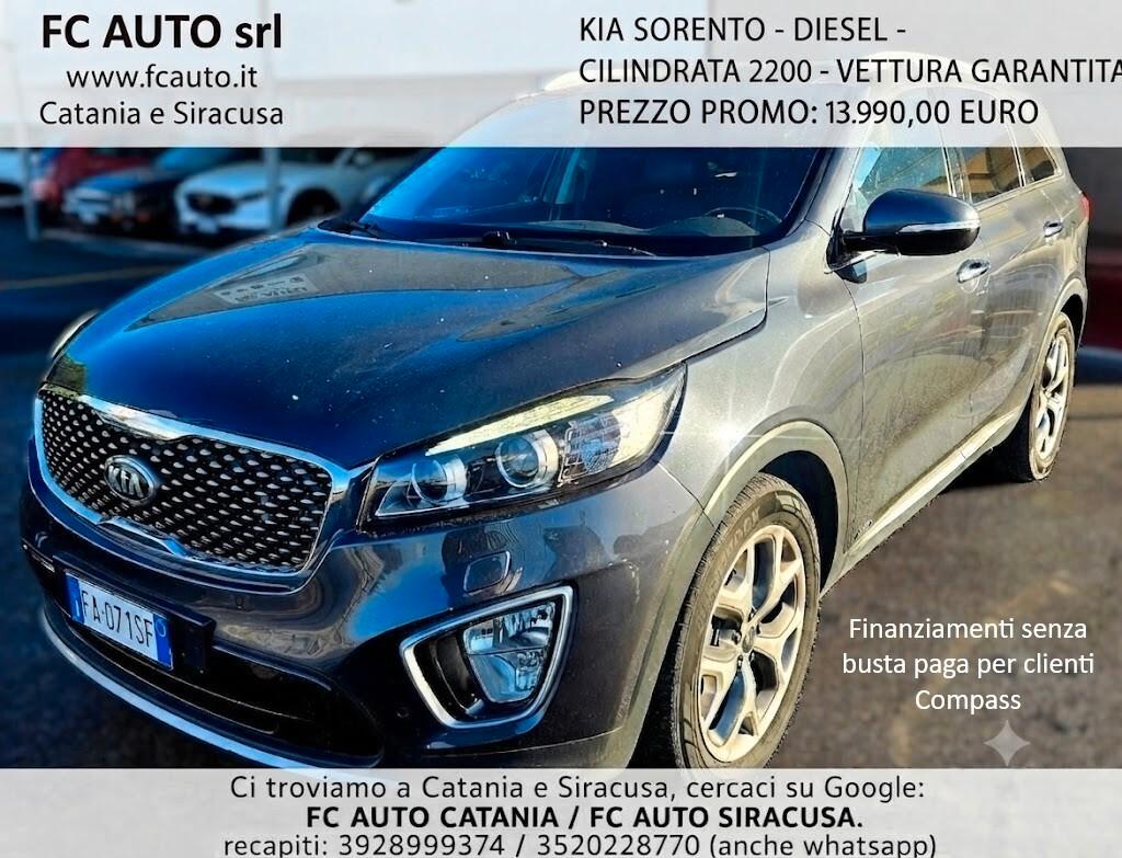 KIA SORENTO 2.2 CRDi 200 CV 2015 – STRAFULL OPTIONAL – CONDIZIONI ECCELLENTI