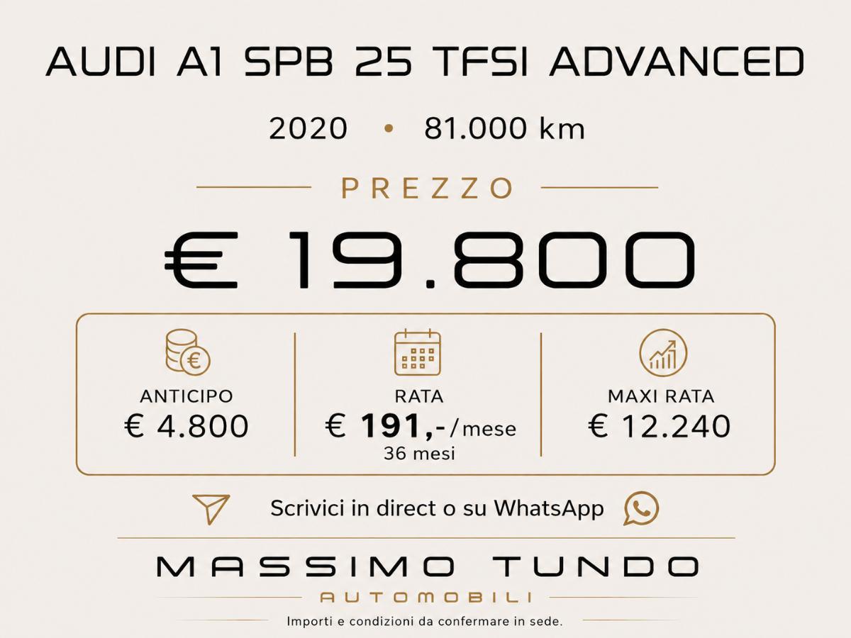 AUDI A1 SPB 25 TFSI Advanced