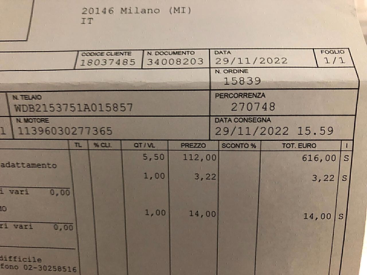 Mercedes-benz CL 500 cat fatture tagliandi mercedes