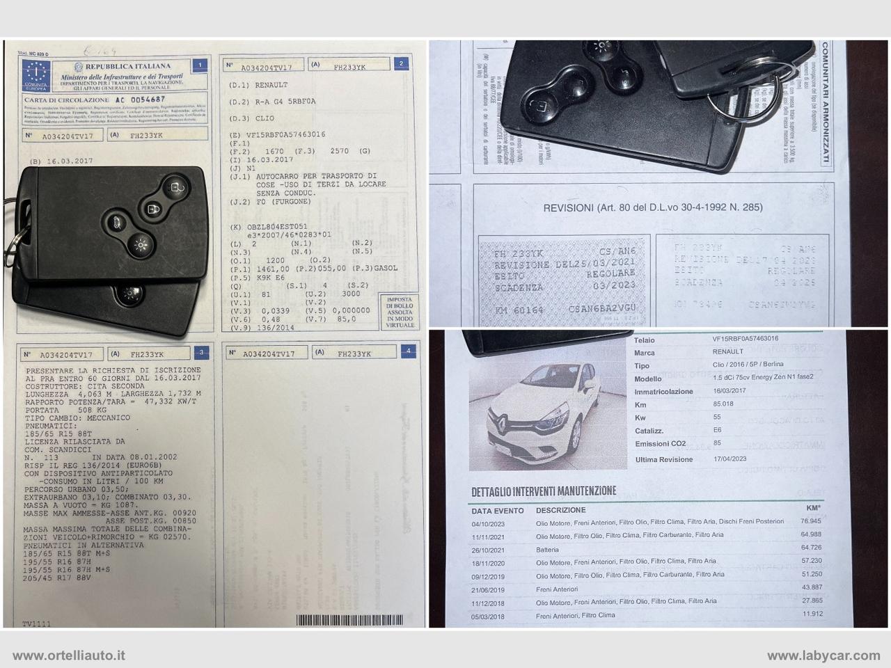 RENAULT Clio 1.5 dCi 8V 75CV S&S ENERGY ZEN N1 AUTOCARRO +IVA