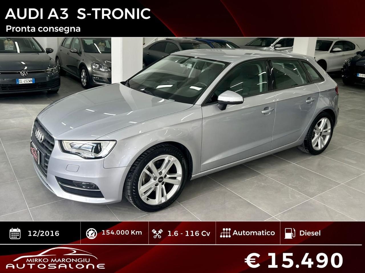 Audi A3 1.6 TDI S tronic FINANZIABILE