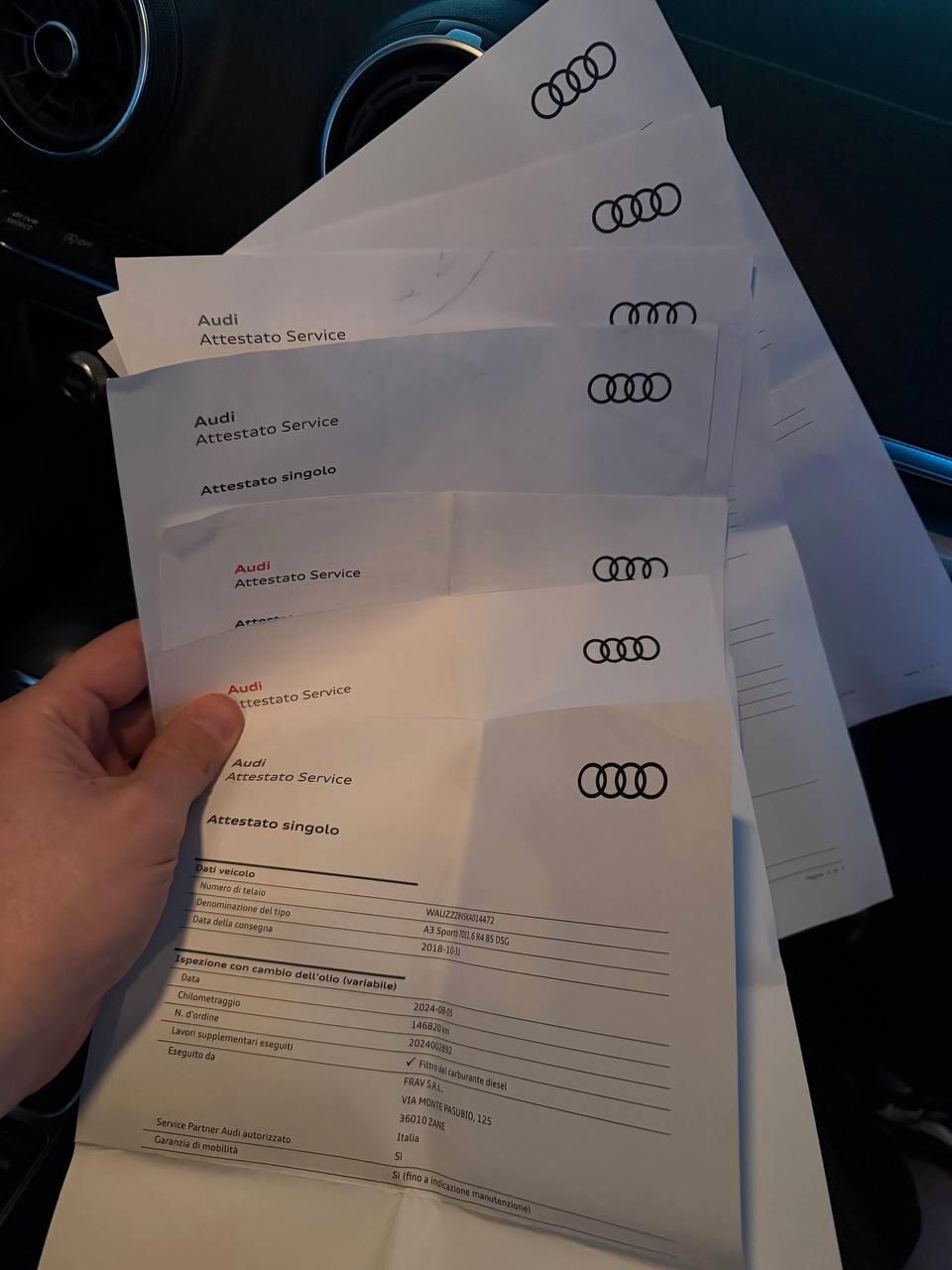 Audi A3 2018 1.6 TDI 116 CV S-Tronic Tagliandi Audi Certificati