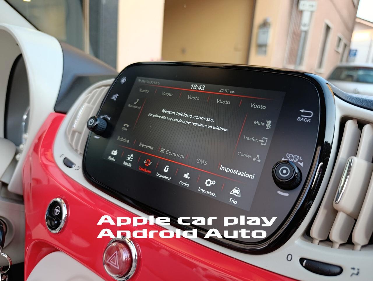 Fiat 500 C 1.0 Hybrid Lounge Rosso Corallo Pelle Full