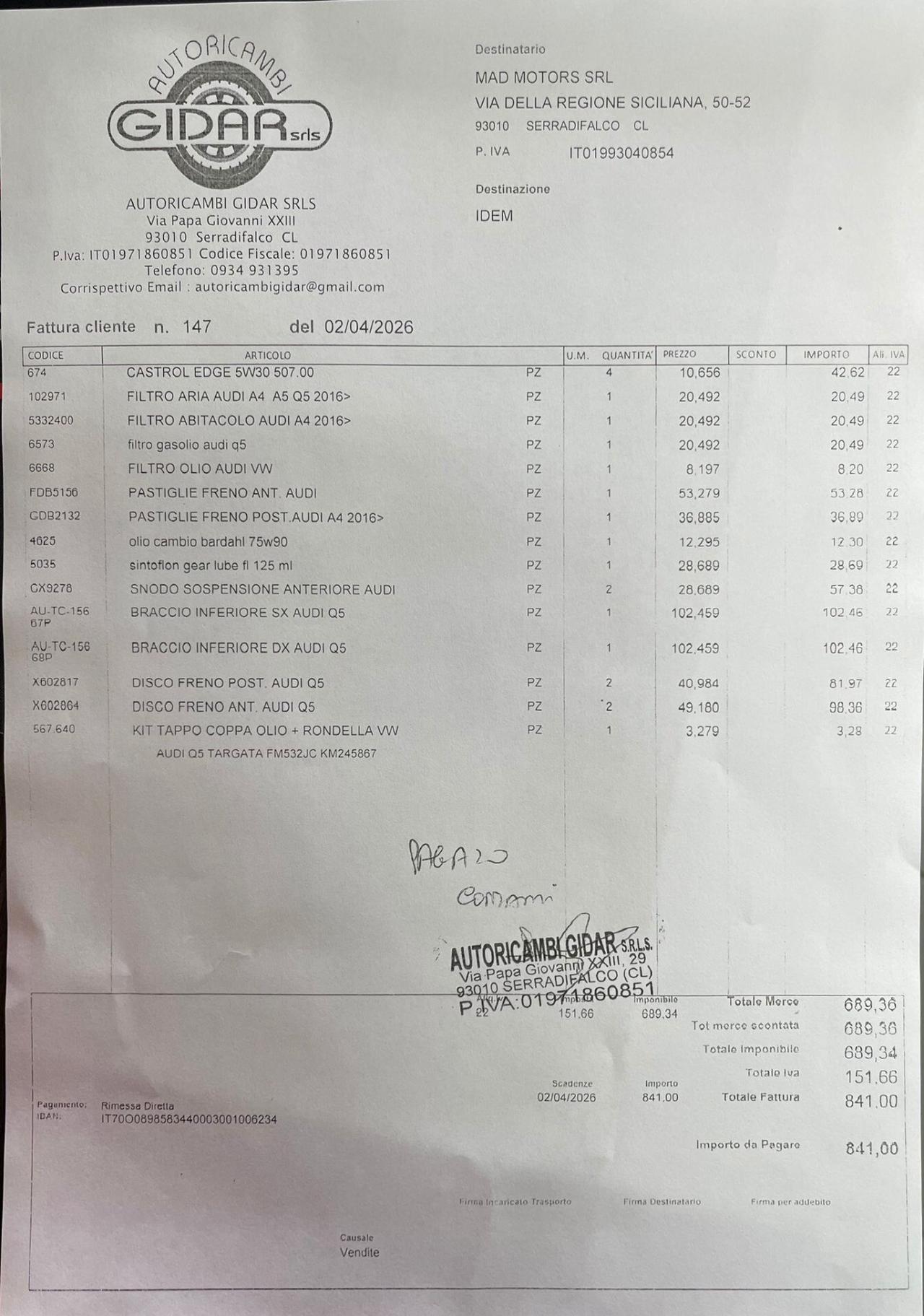 Audi Q5 2.0 TDI 190 CV quattro S-Line PLUS