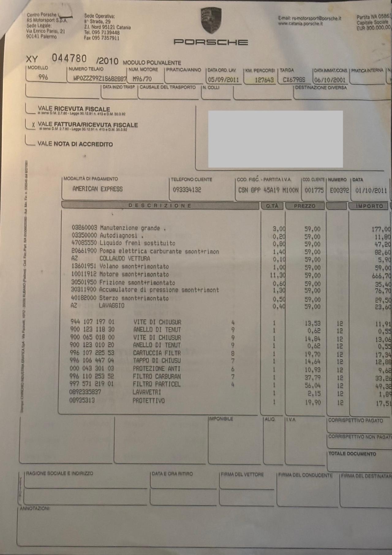 Porsche 911 996 TURBO CAMBIO MANUALE