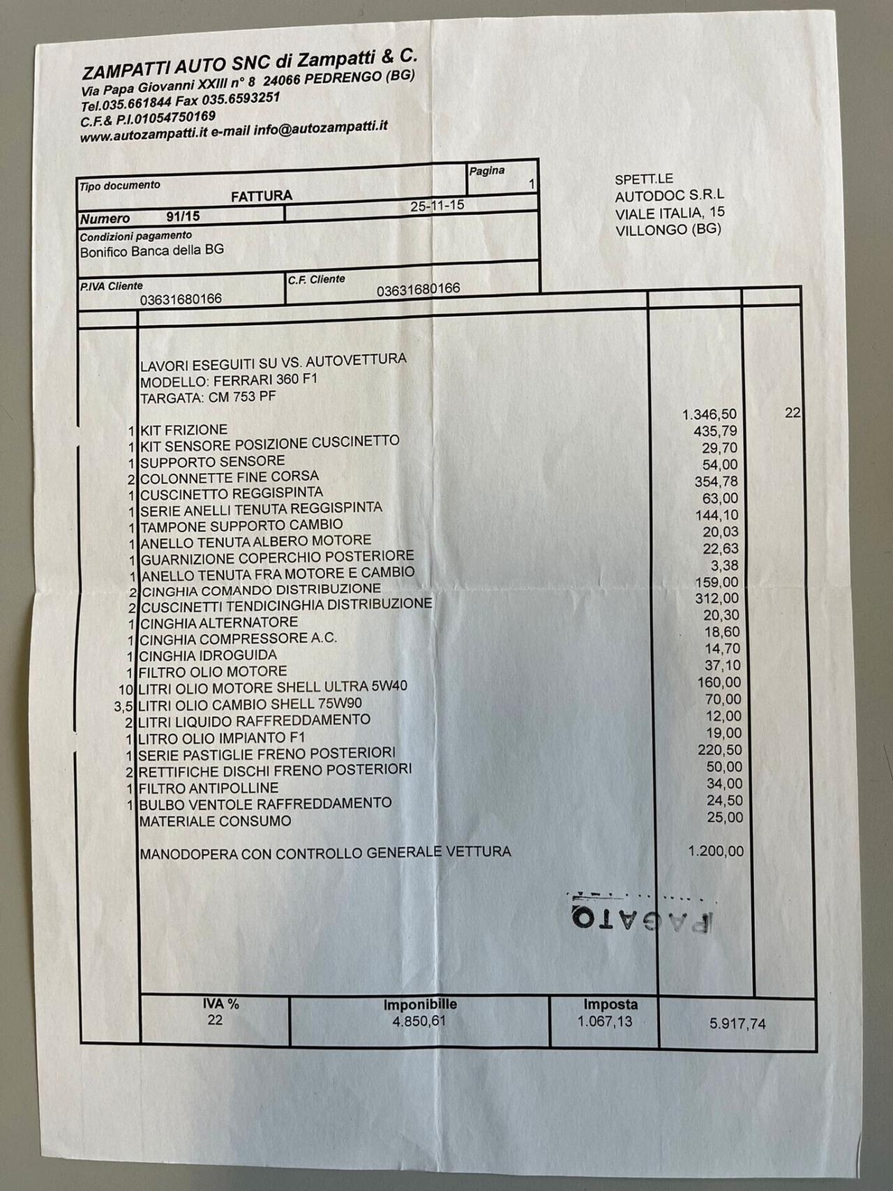 Ferrari 360 Modena F1 ASI con esenzione bollo