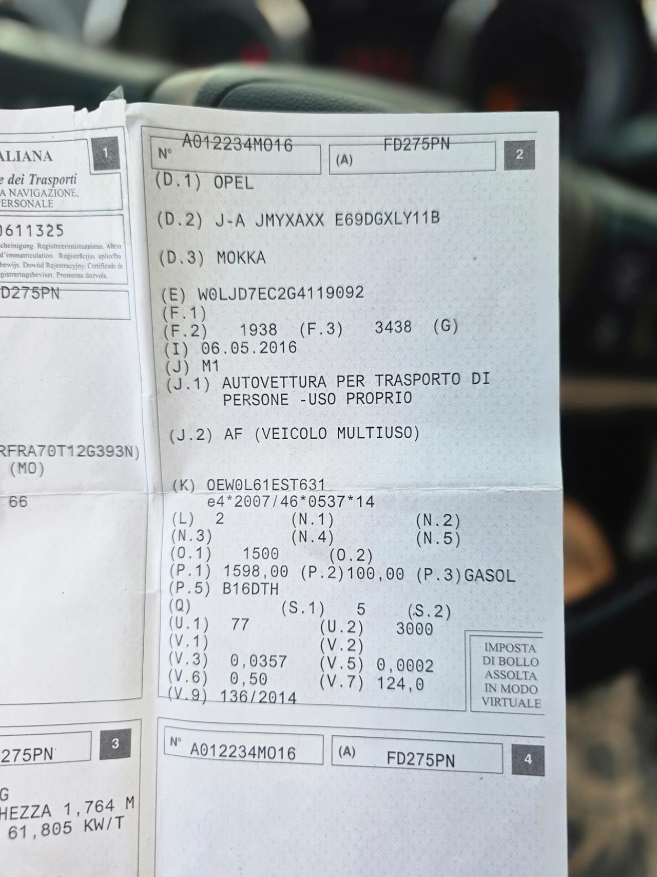 Opel Mokka 4x4 1.6D perfetta garantita 12 mesi