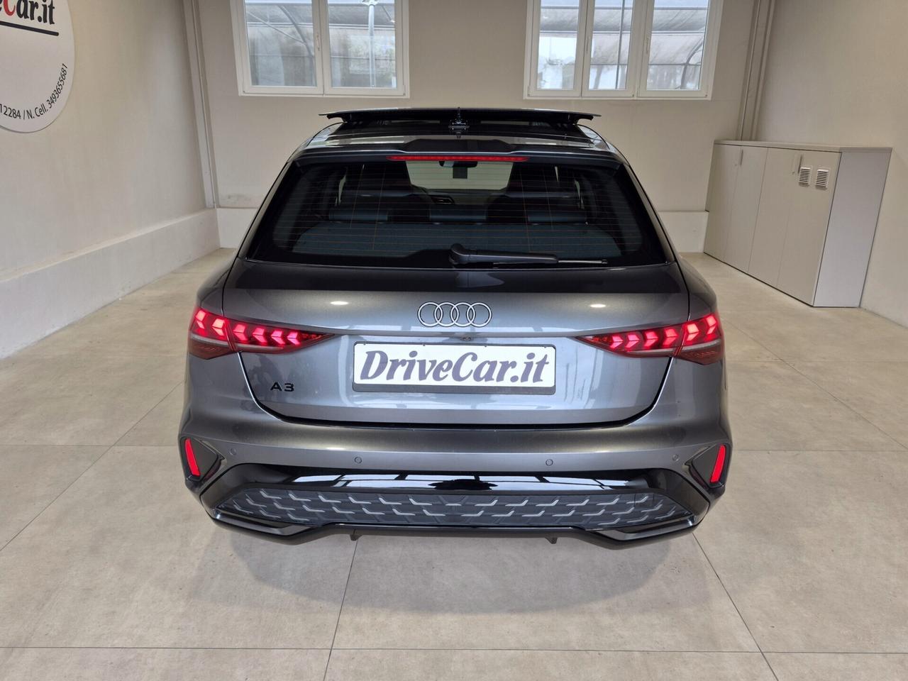 Audi A3 SPORTBACK TFSI MHEV S LINE EDITION S-TRONIC MATRIX SONOS TETTO CARPLAY 360° ACC AUTO UFFICIALE AUDI 1 PROPRIETARIO