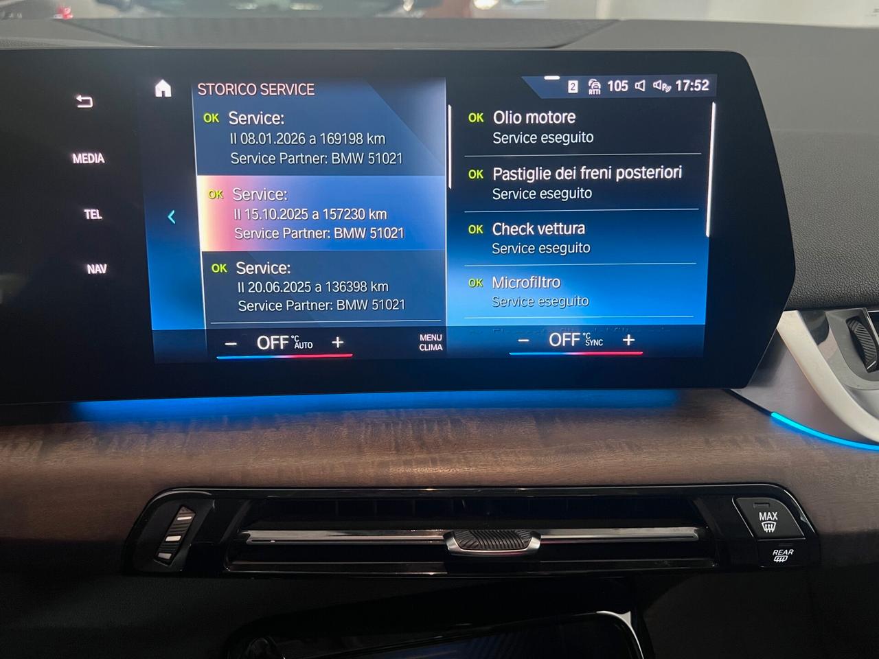 Bmw 218 d 150cv A.T. Active Tourer Luxury auto LED/PELLE/LUCI PERFETTA!!