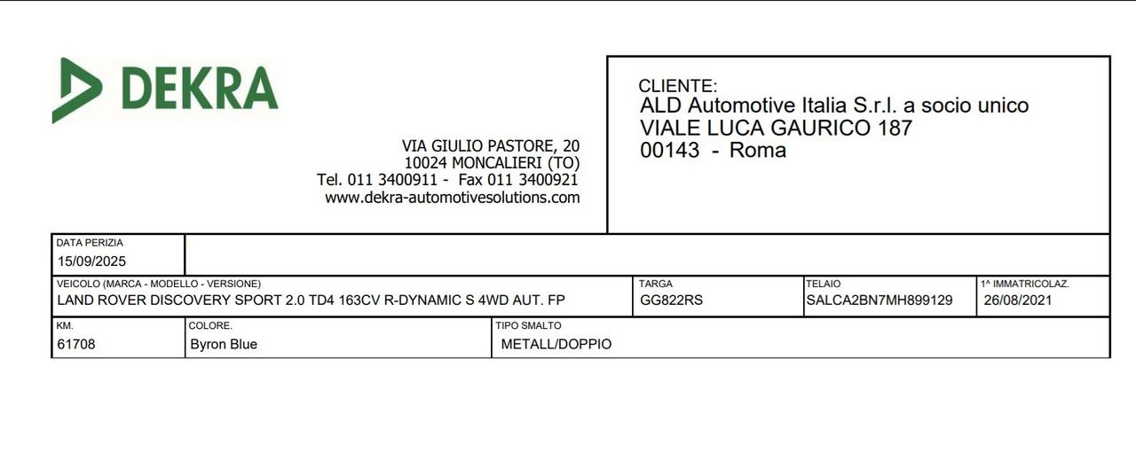 Land Rover Discovery Sport 2.0 TD4 163 CV AWD Auto R-Dynamic S