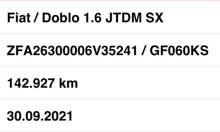 Fiat Doblò 1.6 MJT 5POSTI AUTOCARRO