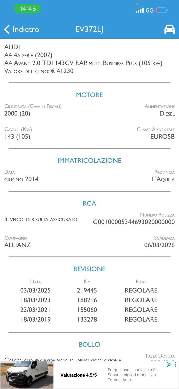 Audi A4 Avant 2.0 TDI 150 CV multitronic Advanced