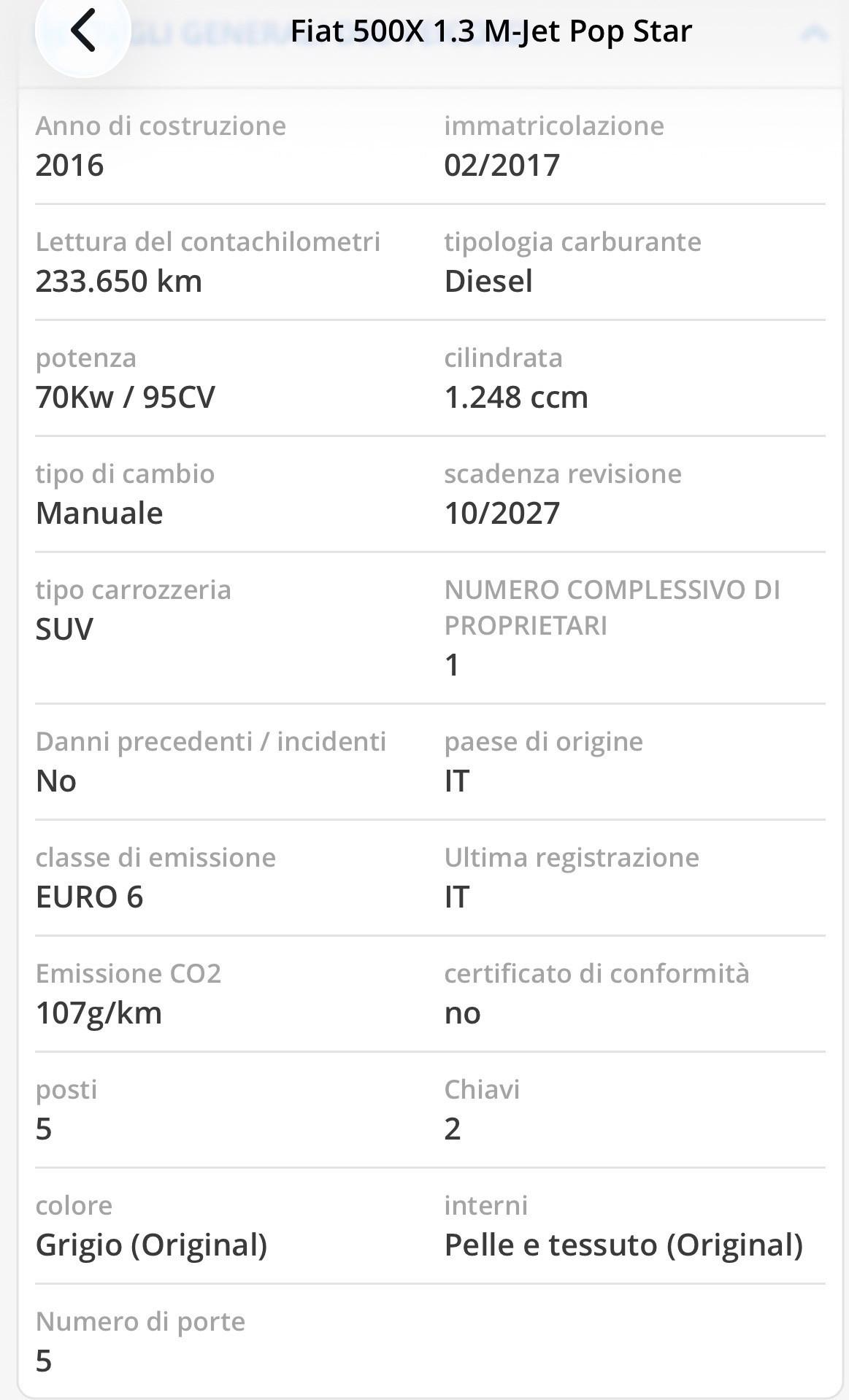 Fiat 500X 1.3 MultiJet per neopatentati