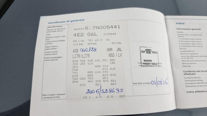 Audi A8 3.0 V6 tdi quattro tiptronic Fap