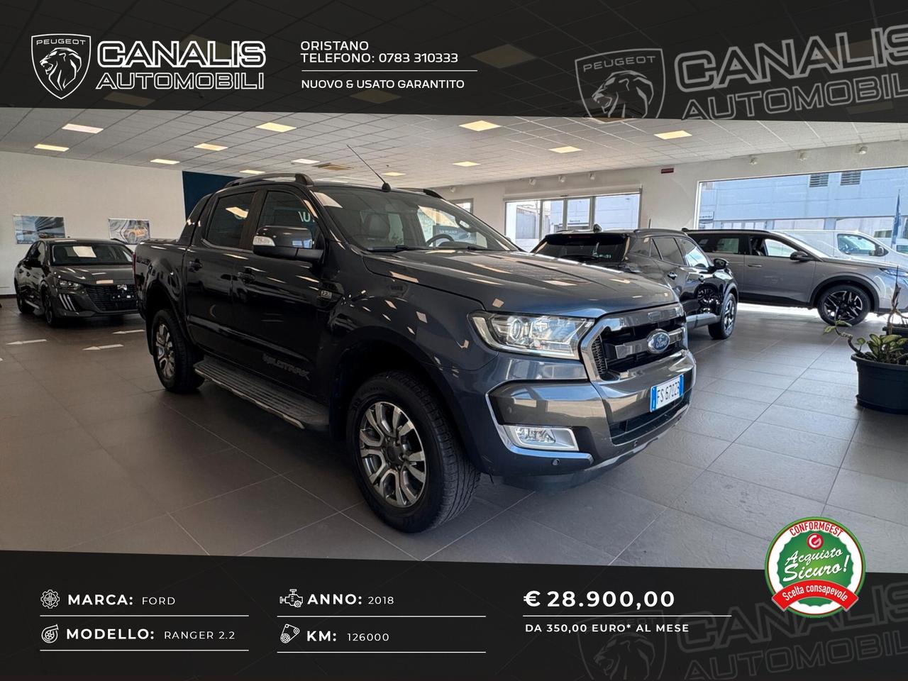 Ford Ranger 2.2 TDCi aut. DC Wildtrak *GANCIO TRAINO*