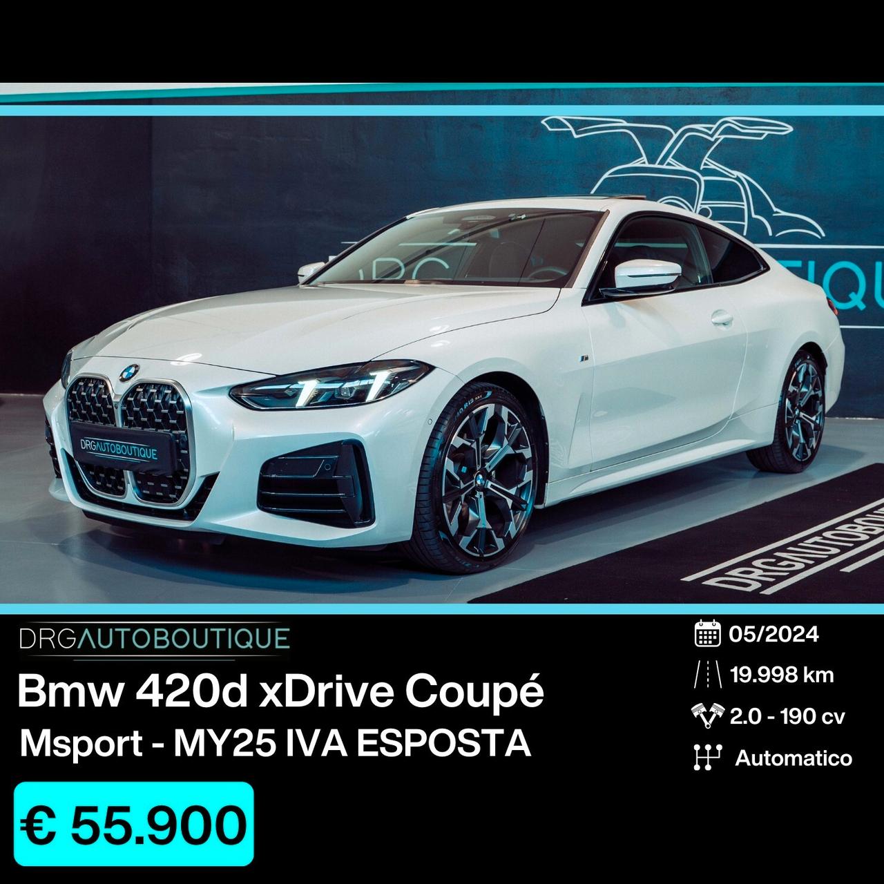 Bmw 420d xDrive Coupé Msport my25 IVA ESP/TETTO/HK/INNOV