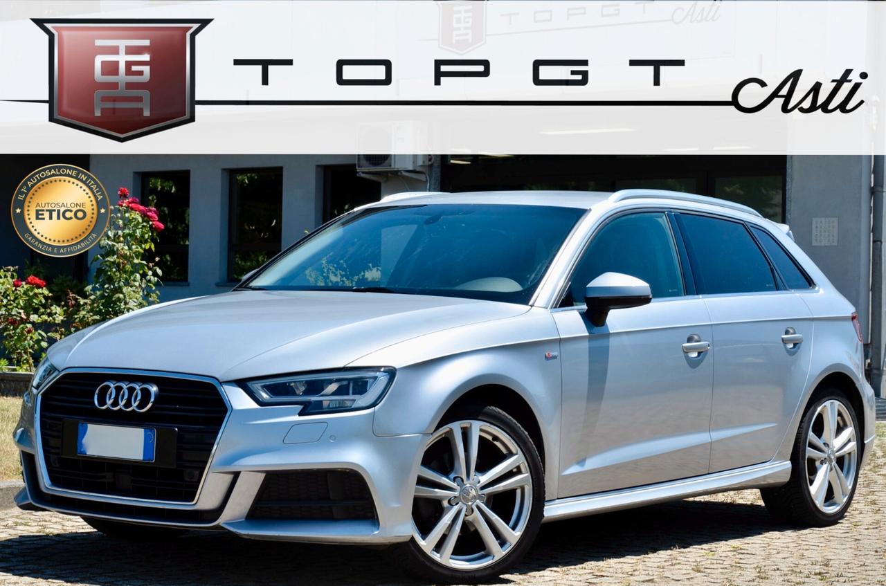 AUDI A3 SPORTBACK S-LINE 30 1.5 G-TRON 131cv S-TRONIC, UFF ITALIANA, EURO 6D, NAVI, FARI LED, PERMUTE