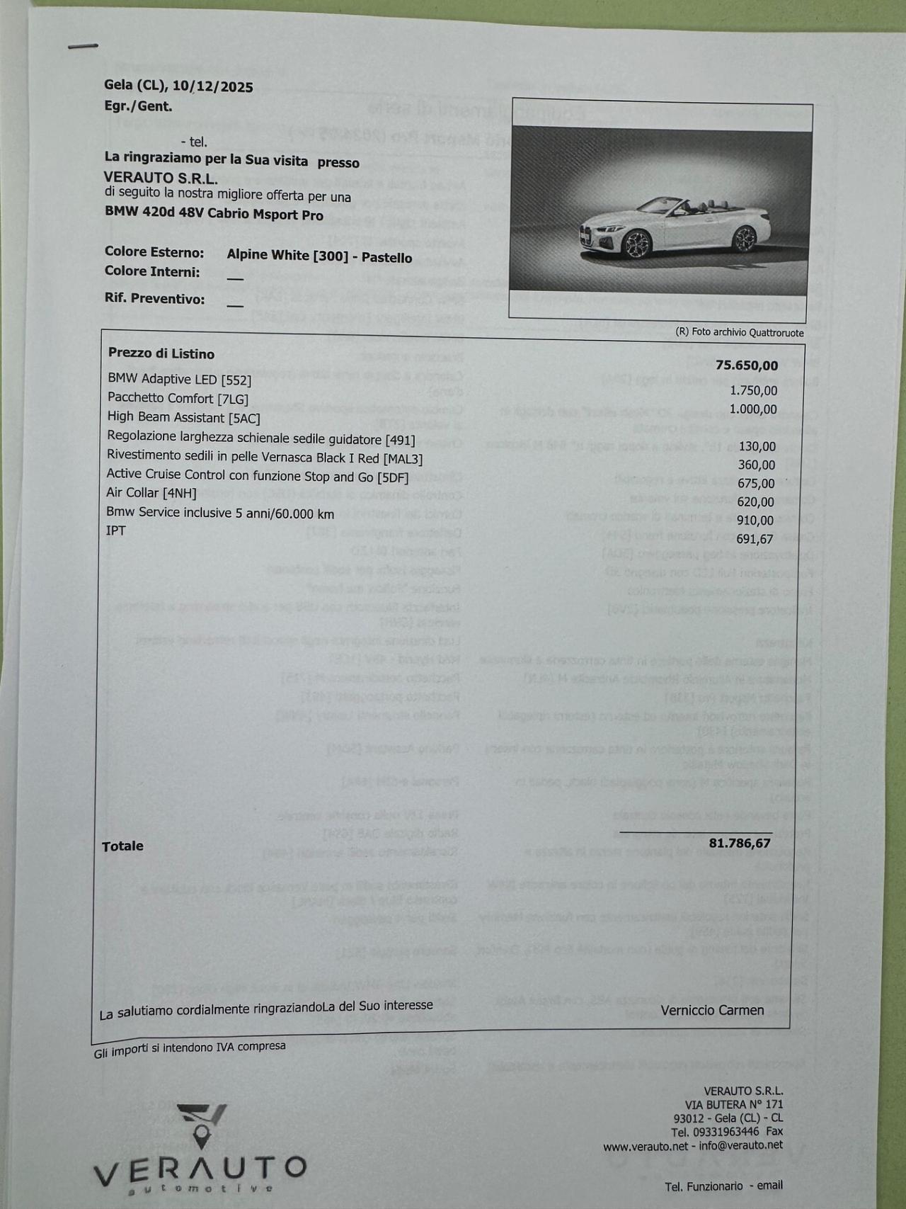 BMW 420 d Cabrio MSport - SUPER OFFERTA T-STOCK