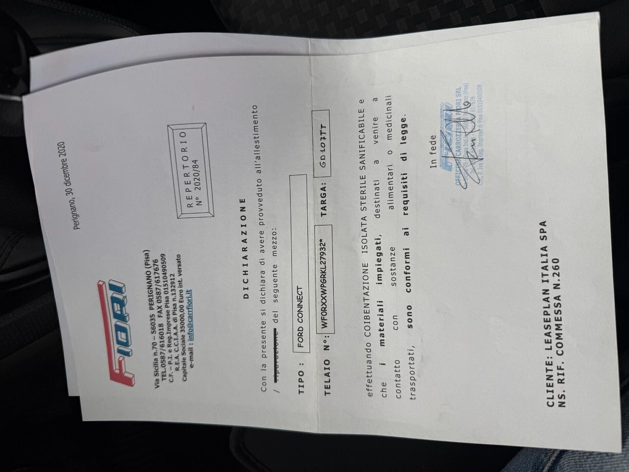 Ford Transit Connect 1.5 EURO 6D/ COIBENTATO