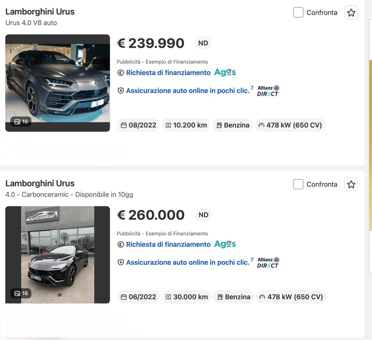 Lamborghini Urus 4.0 - prezzo top italia con iva e garanzia