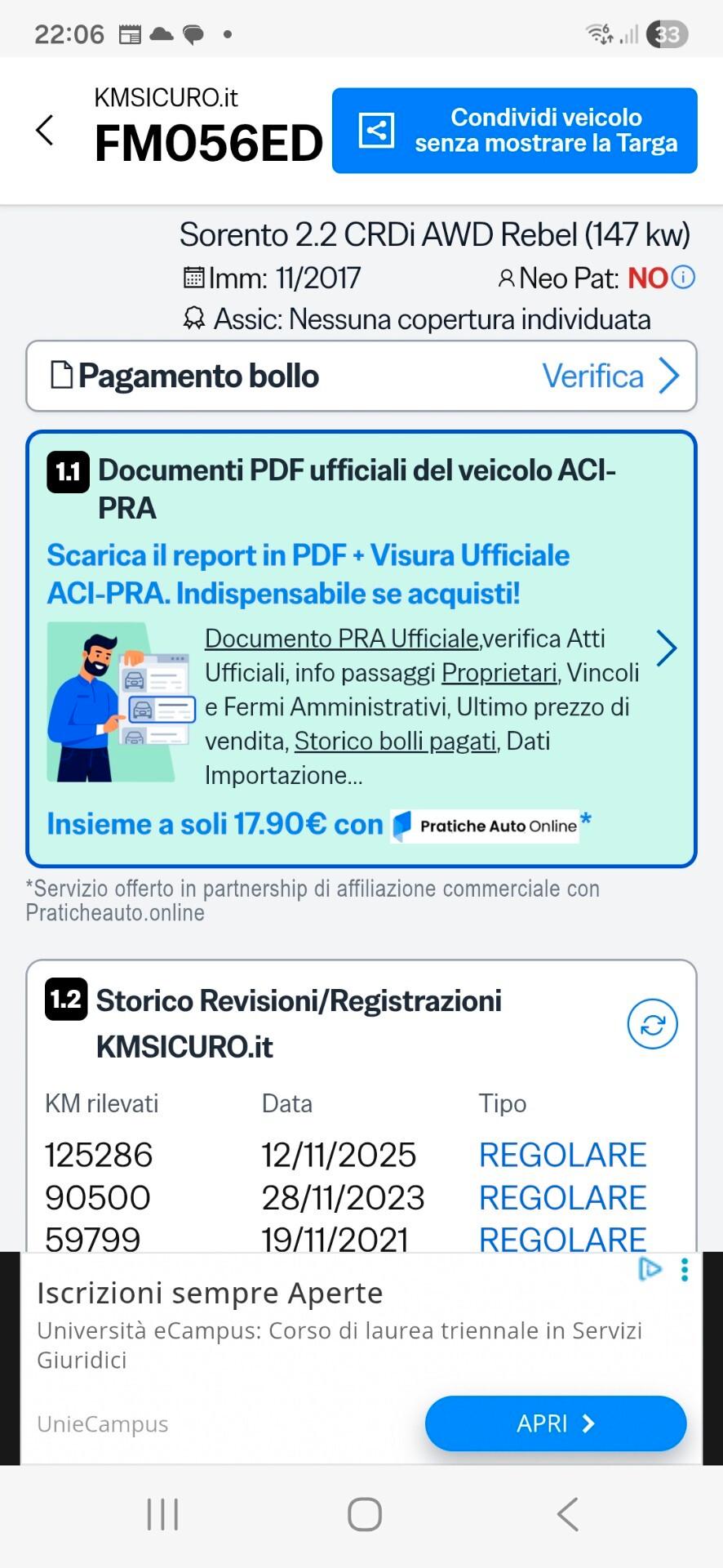 Kia Sorento 2.2 4x4 7P Rebel stra full garantito 12M