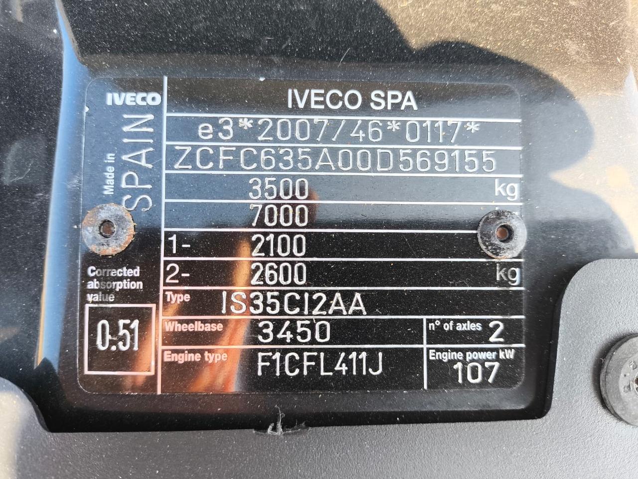 IVECO DAILY 35C15 3000 CC GRUPPO E CELLA FRIGO RIF:2525