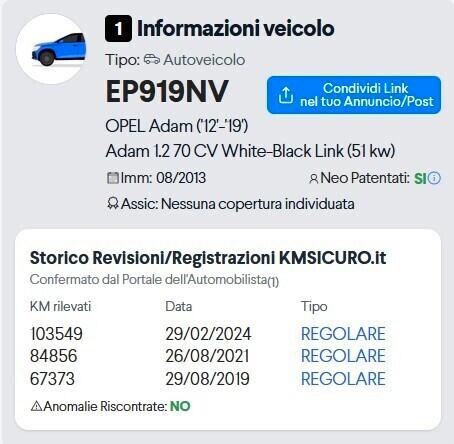 Opel Adam 1.2 70 CV Slam