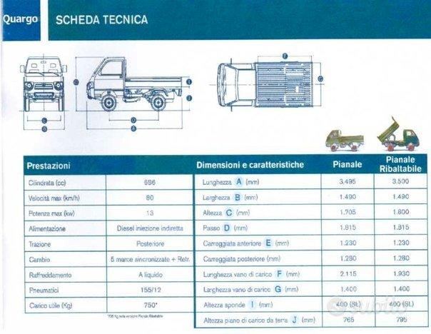 Piaggio Quargo 0.7 D Cassone Fisso