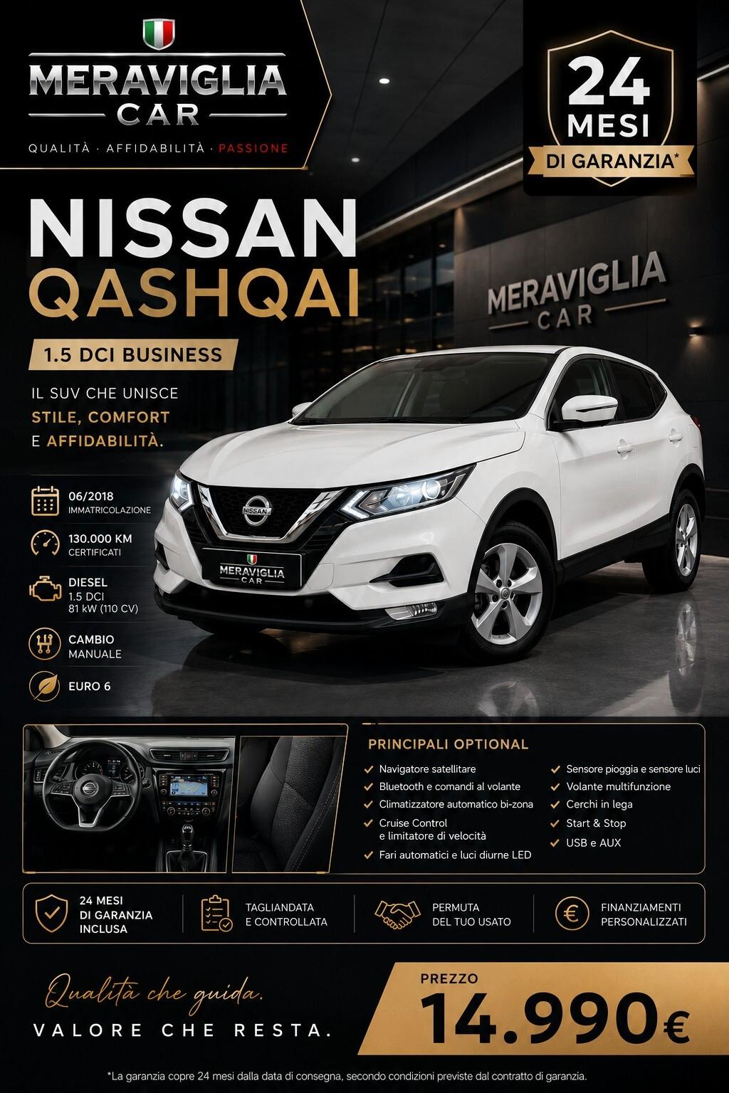 Nissan Qashqai 2018 1.5 dCi 110cv 24 mesi Garanzia